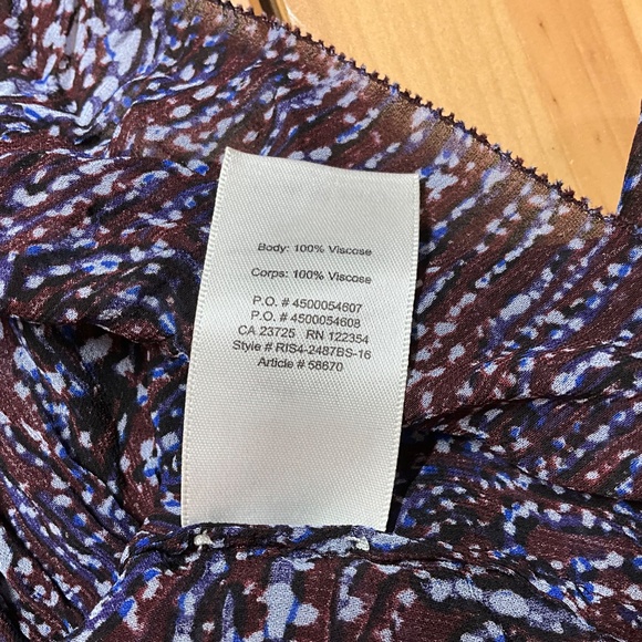 ARITZIA Wilfred Wistful Cropped Blouse Deep Vee Ruffle Hem Bubble Sleeves Sz S - Picture 8 of 10